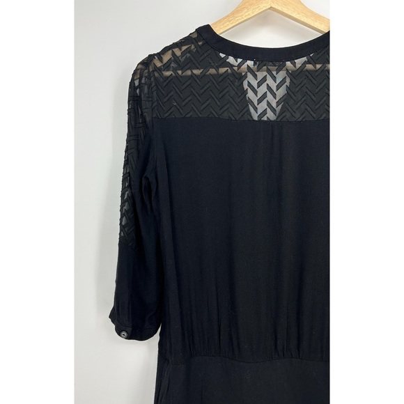 Deux Two Parisian Black Lace Trim Flared Dress - Picture 3 of 4